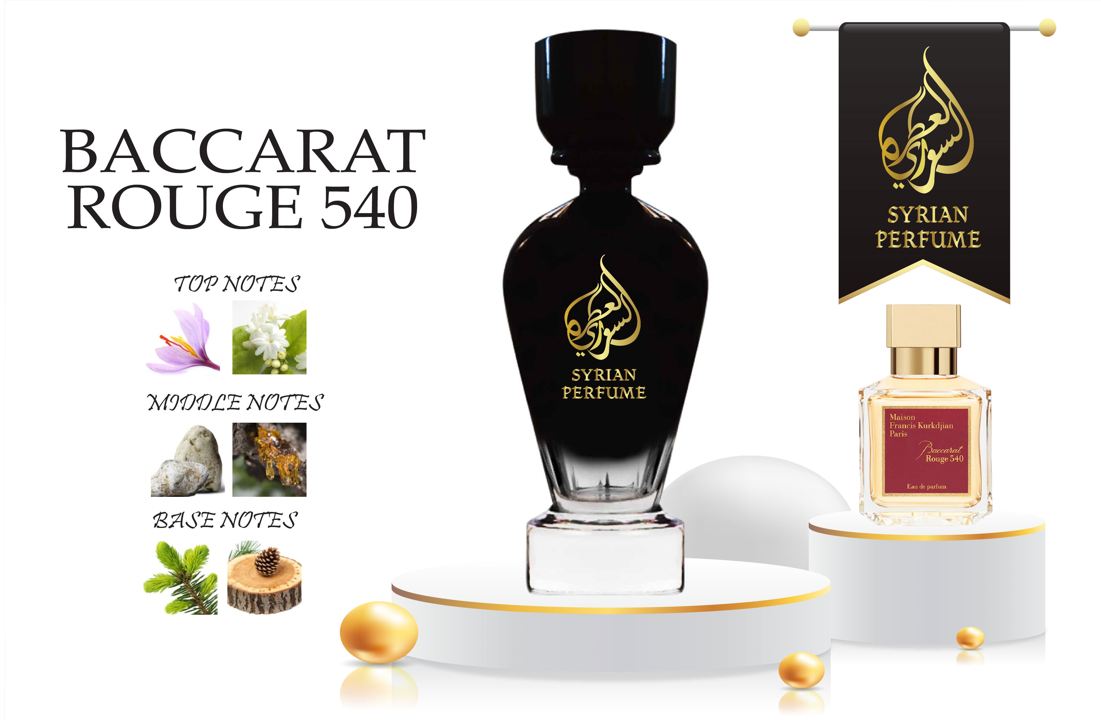 Syrian Perfume Baccarat Rouge 540 75ml For Him And Her